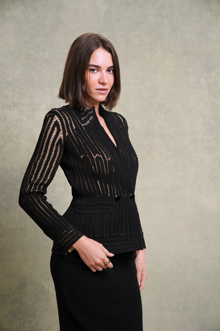 Jean Paul Gaultier Haute Couture Black Silk Braided Suit (SS 2012)