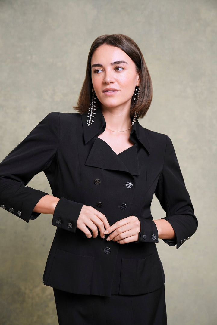 Chanel Black Wool Suit with Detached Cuffs by Karl Lagerfeld (SS 2001)