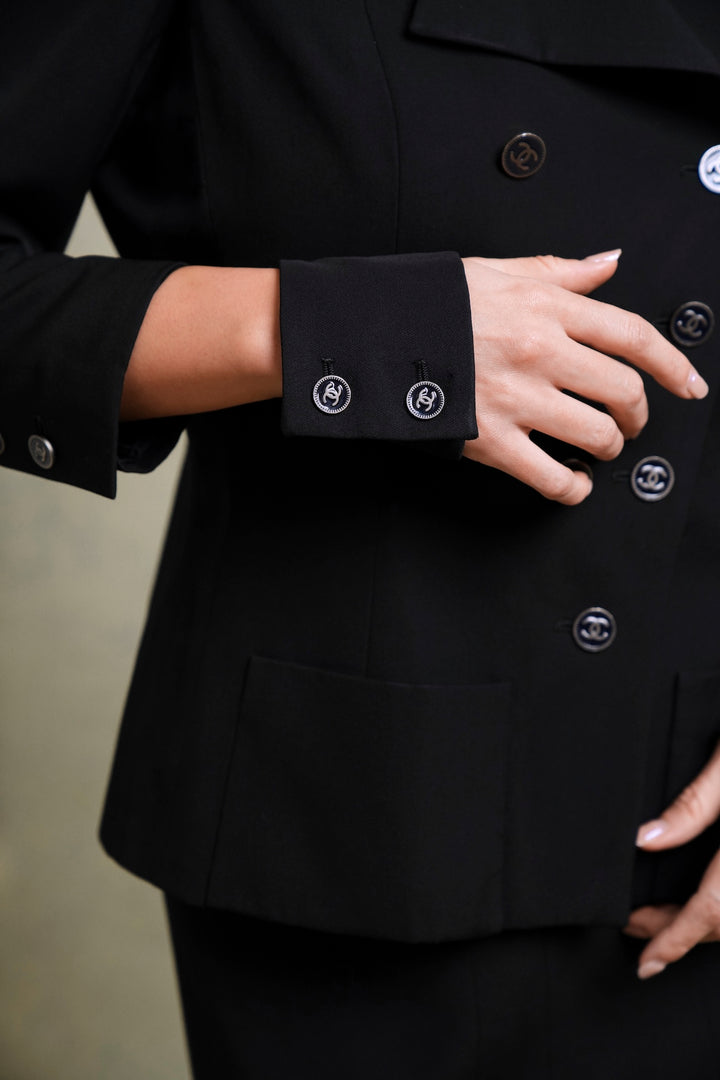 Chanel Black Wool Suit with Detached Cuffs by Karl Lagerfeld (SS 2001)
