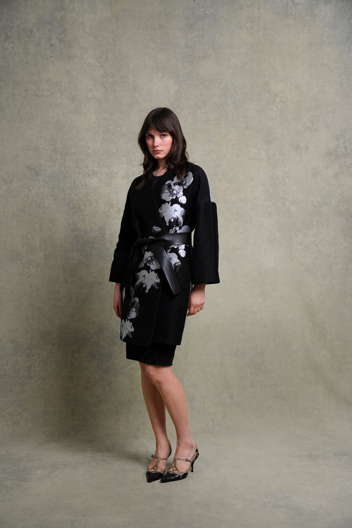 Fendi Orchid Embroidered Coat by Karl Lagerfeld (C 2015)