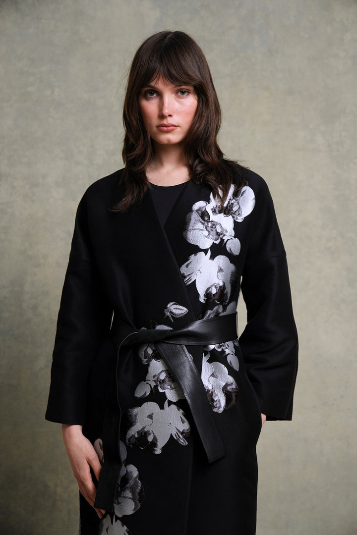 Fendi Orchid Embroidered Coat by Karl Lagerfeld (C 2015)
