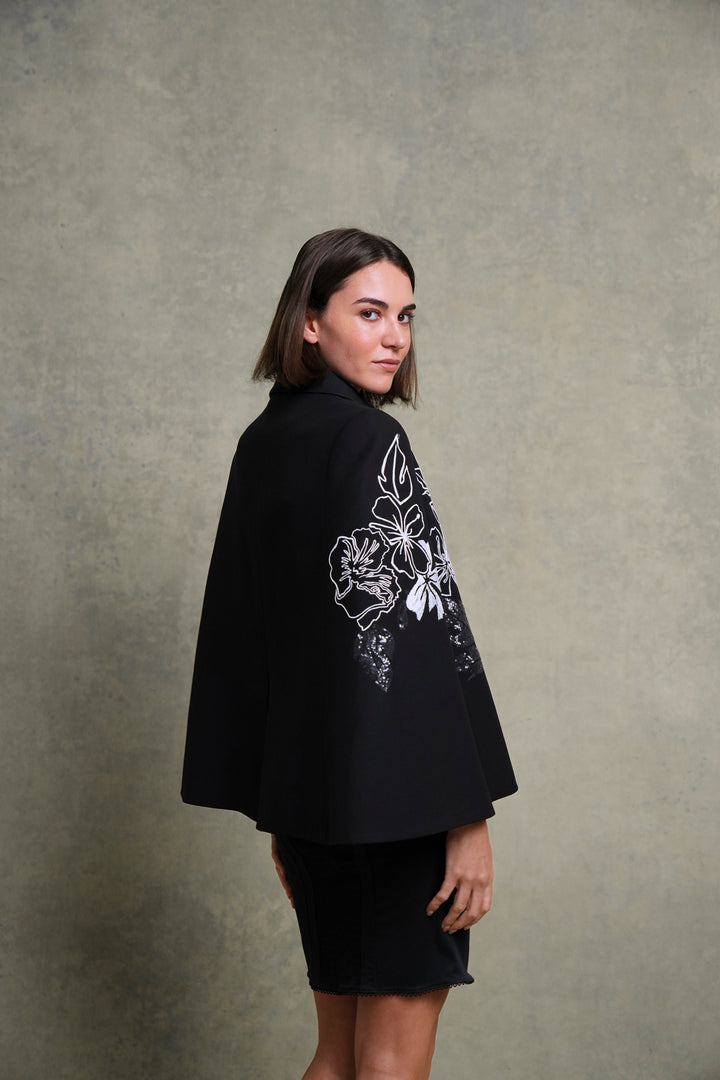 Fendi Floral Embroidered Wool and Silk Cape by Karl Lagerfeld (c. 2017)