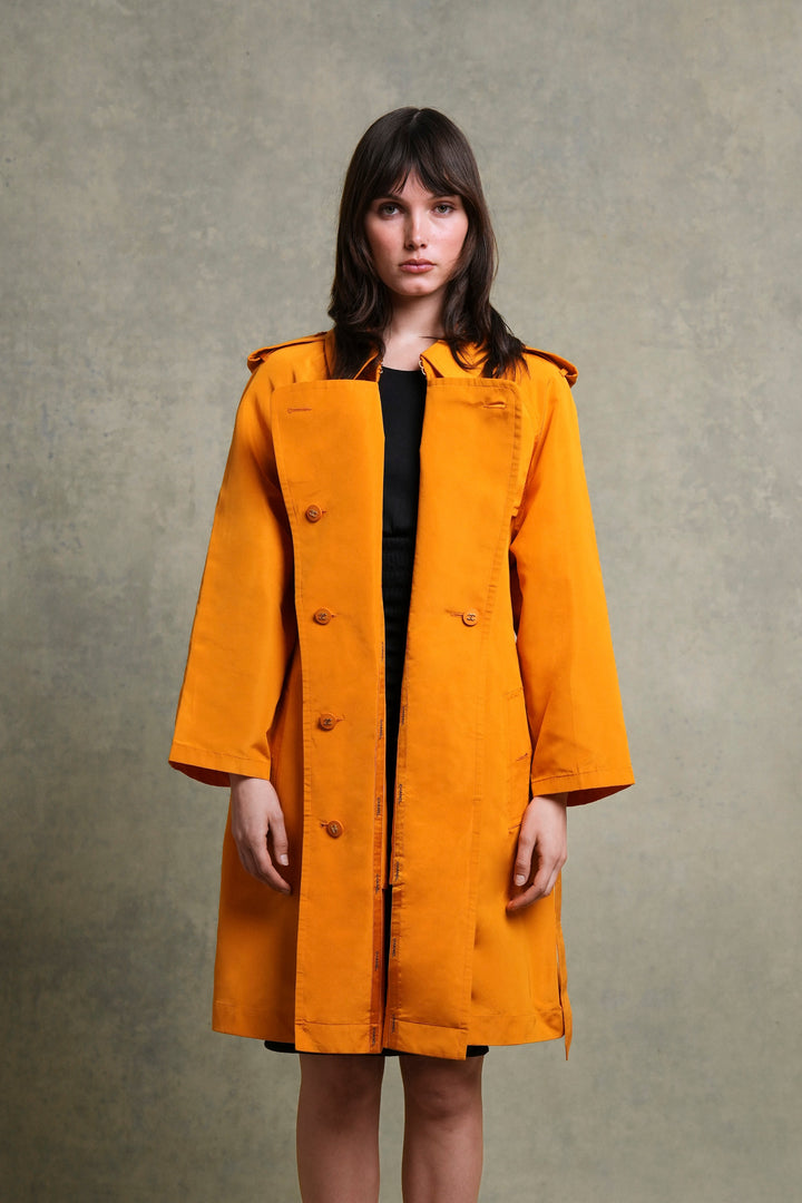 Chanel Orange Silk Trench Coat by Karl Lagerfeld (AW 1996)