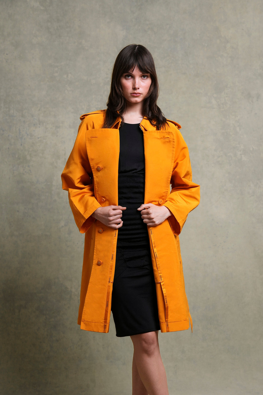 Chanel Orange Silk Trench Coat by Karl Lagerfeld (AW 1996)