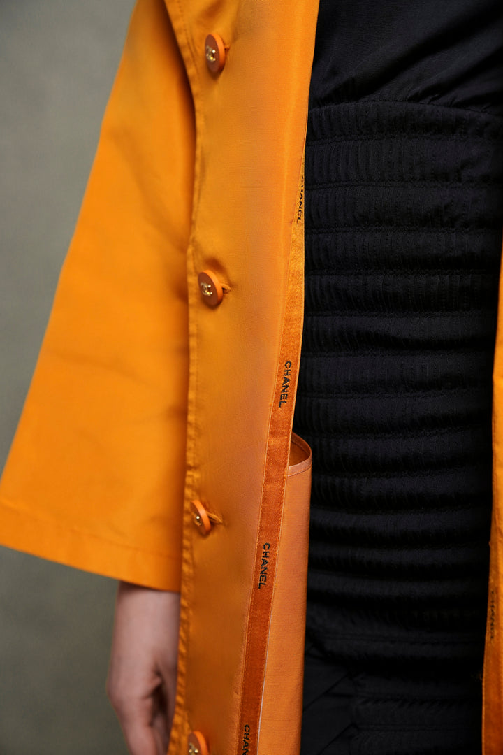 Chanel Orange Silk Trench Coat by Karl Lagerfeld (AW 1996)