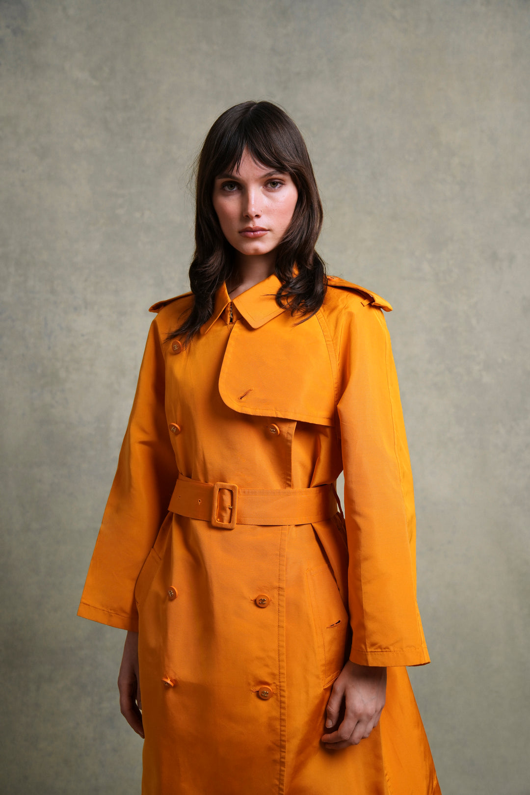 Chanel Orange Silk Trench Coat by Karl Lagerfeld (AW 1996)