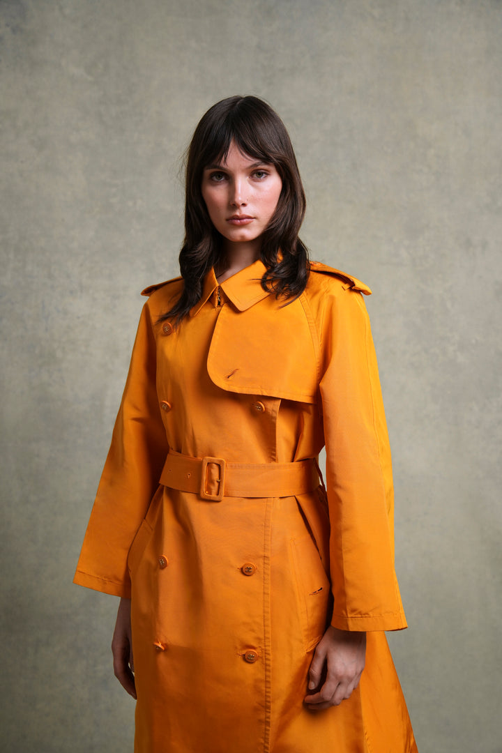 Chanel Orange Silk Trench Coat by Karl Lagerfeld (AW 1996)