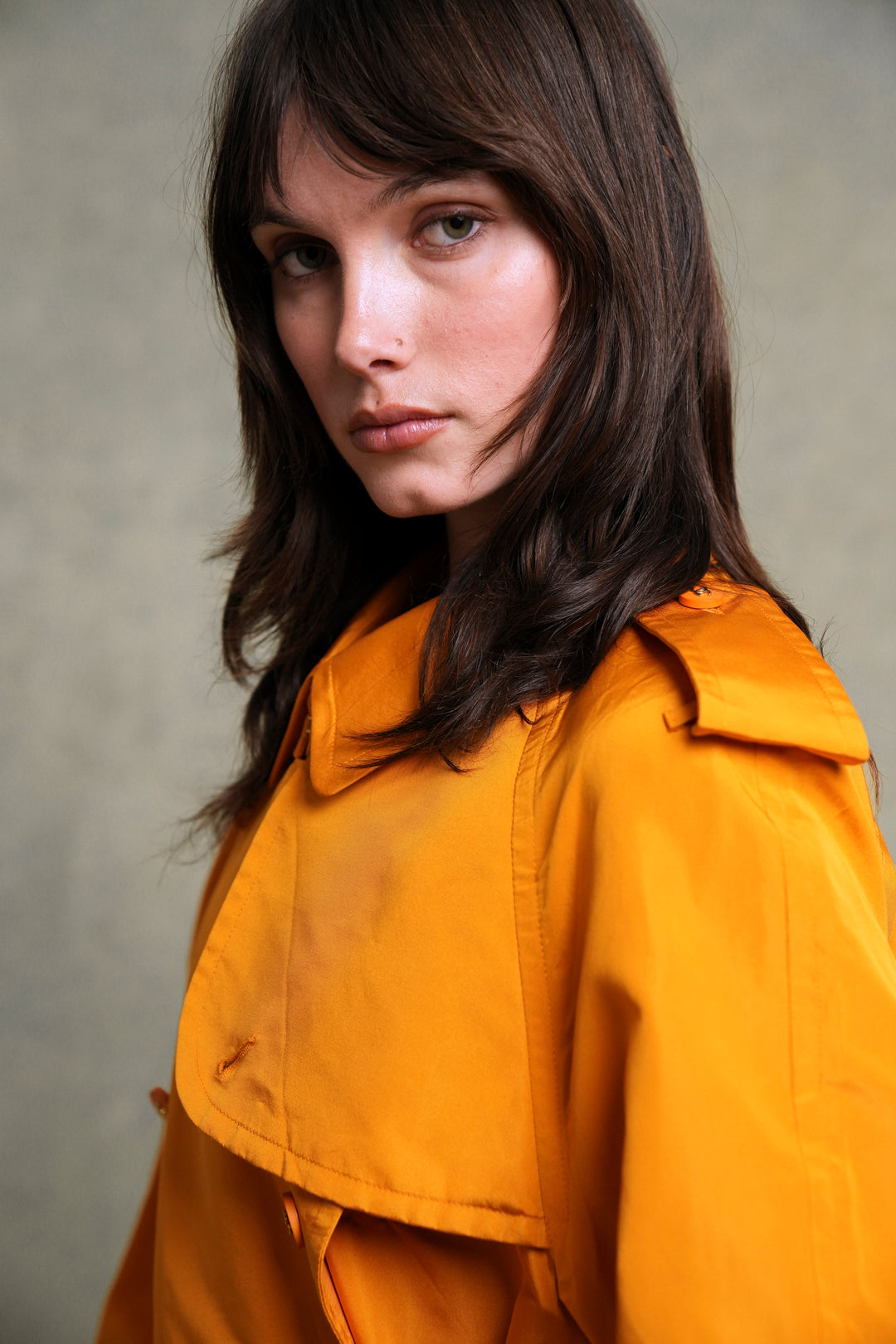 Chanel Orange Silk Trench Coat by Karl Lagerfeld (AW 1996)