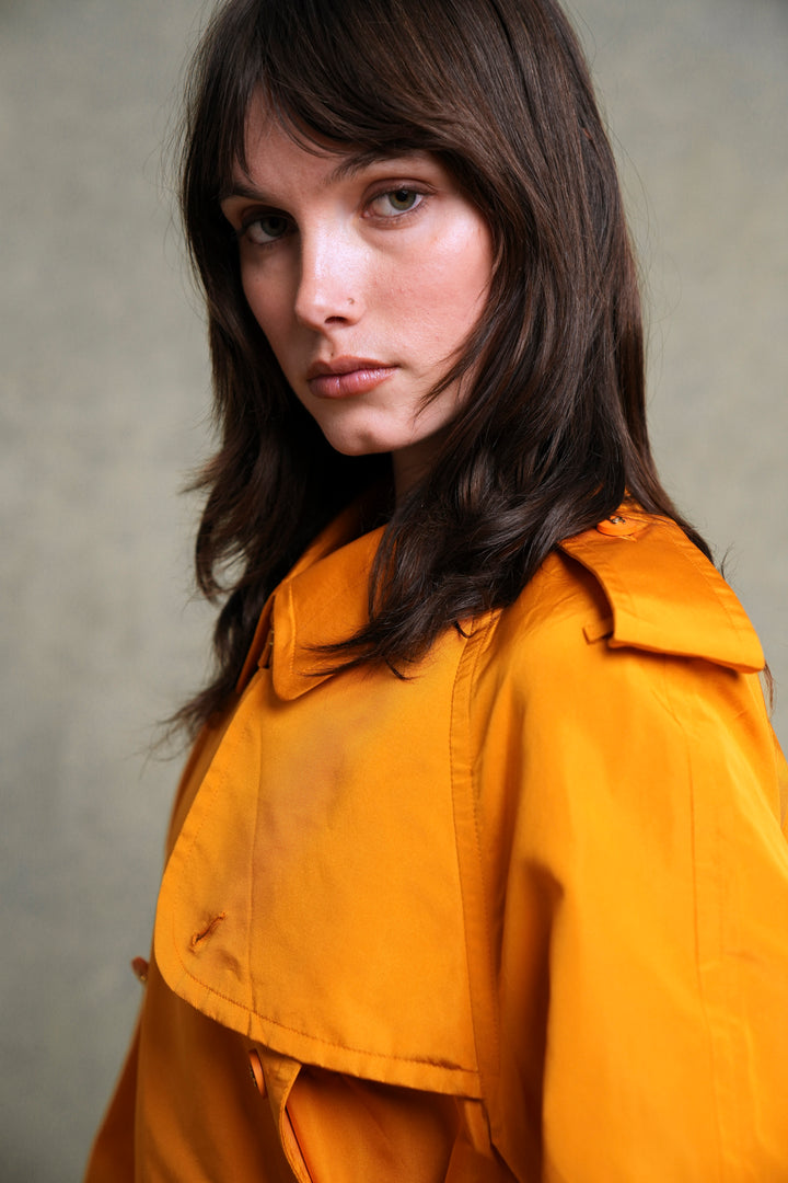 Chanel Orange Silk Trench Coat by Karl Lagerfeld (AW 1996)