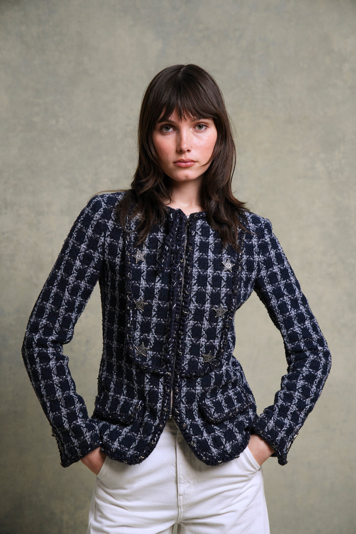 Chanel Paris-Dallas Blue Tweed Jacket by Karl Lagerfeld (Pre-Fall 2014)
