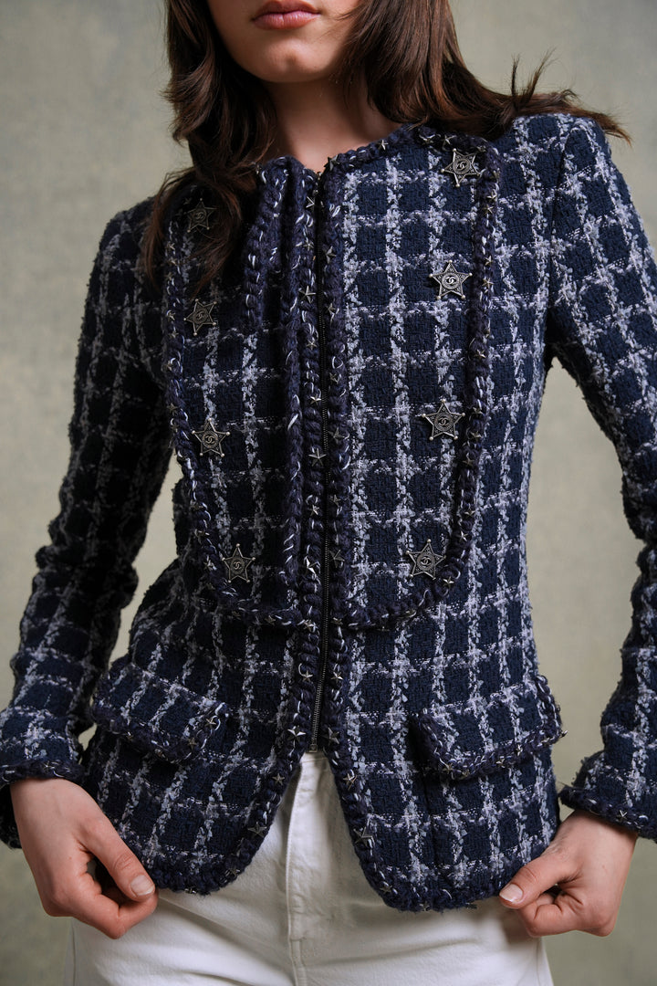 Chanel Paris-Dallas Blue Tweed Jacket by Karl Lagerfeld (Pre-Fall 2014)