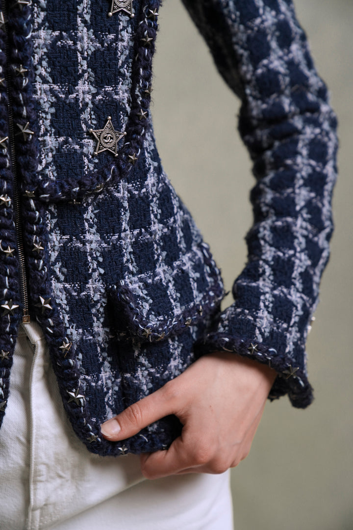 Chanel Paris-Dallas Blue Tweed Jacket by Karl Lagerfeld (Pre-Fall 2014)