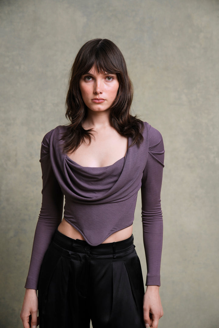 Vivienne Westwood Purple Draped Corset Top (1990s)