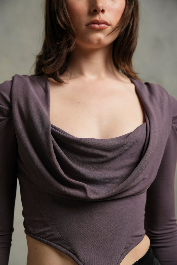 Vivienne Westwood Purple Draped Corset Top (1990s)