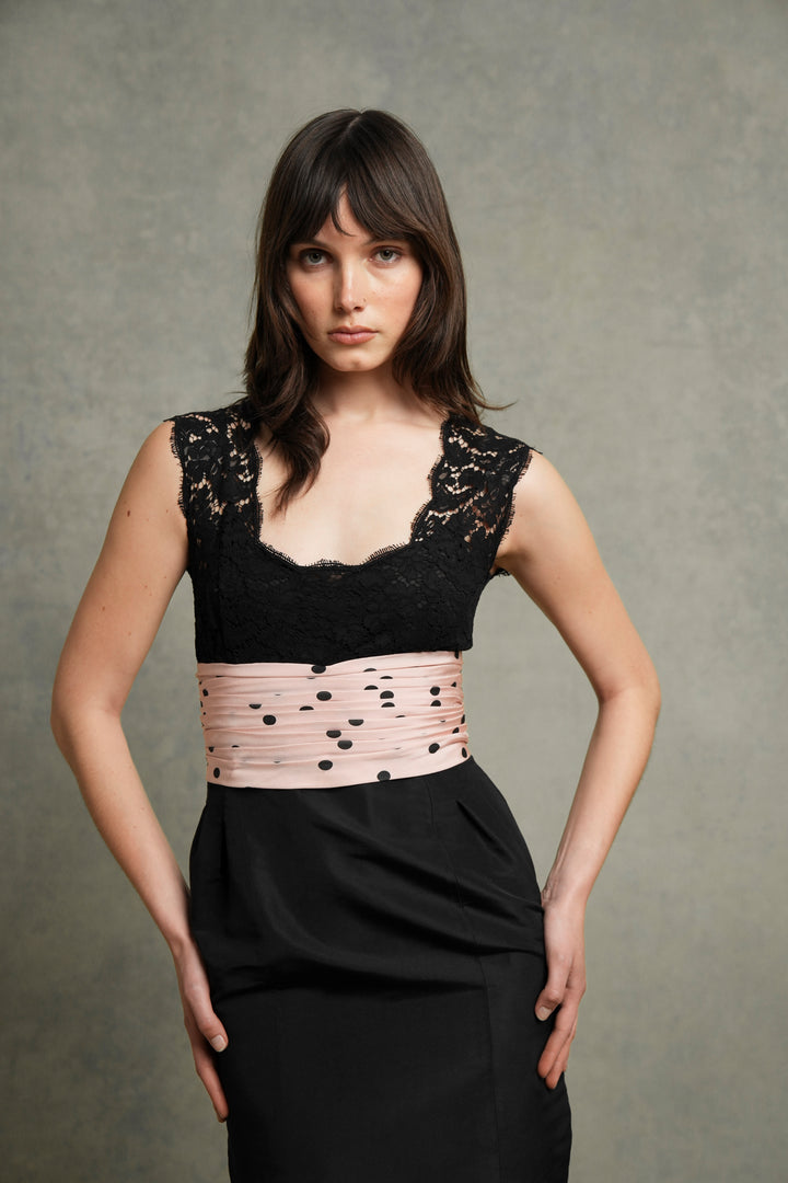 Chanel Lace and Polka Dot Silk Dress by Karl Lagerfeld (SS 1988)
