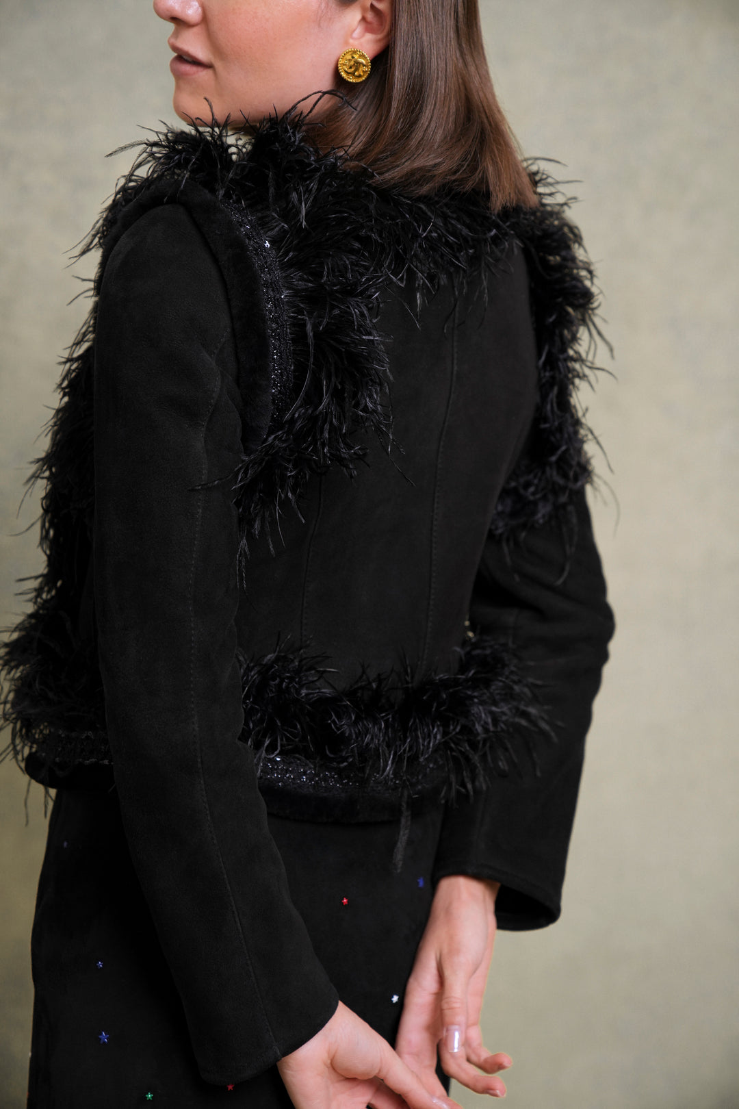 Valentino Black Lambskin Shearling Jacket (AW 2005)