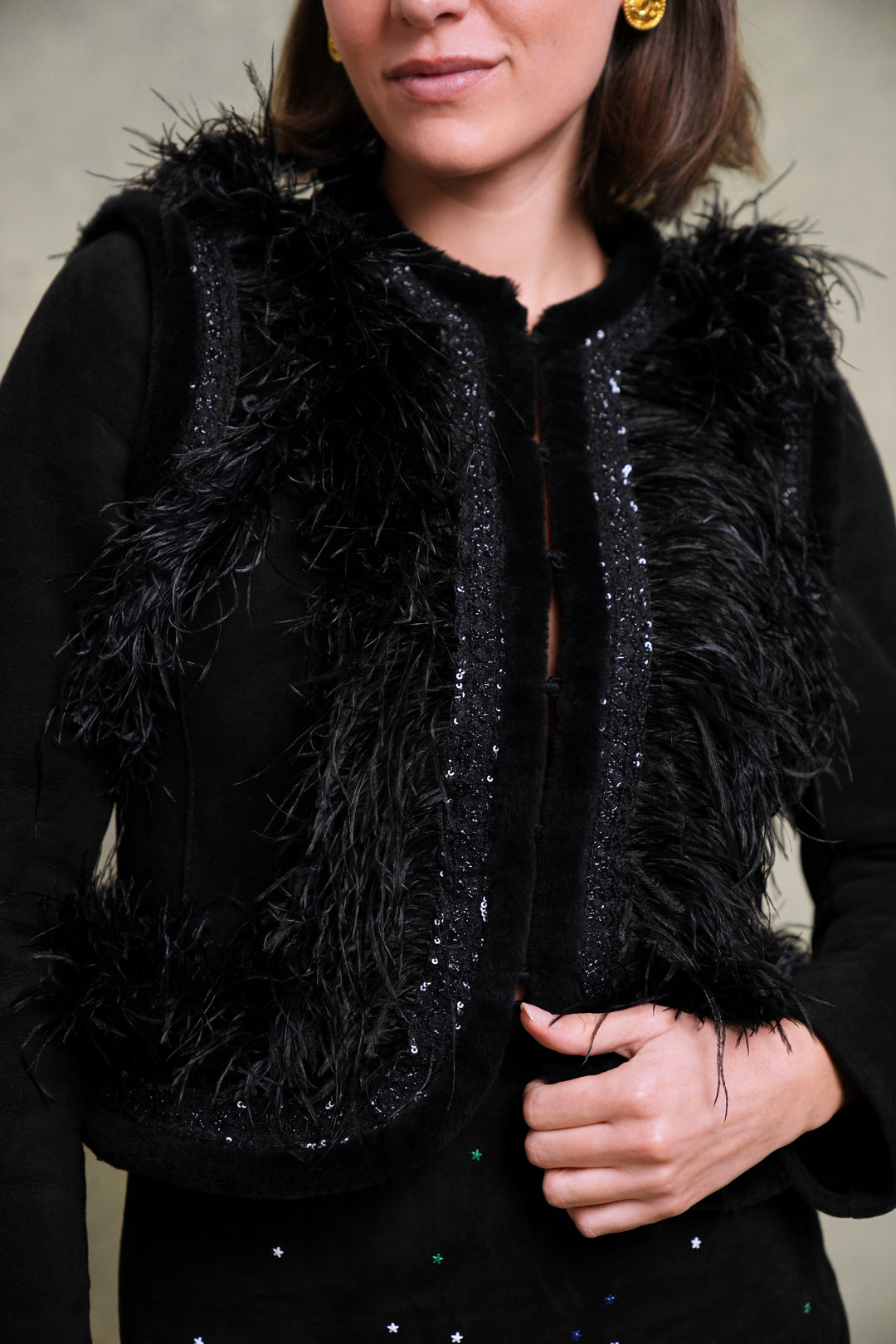 Valentino Black Lambskin Shearling Jacket (AW 2005)