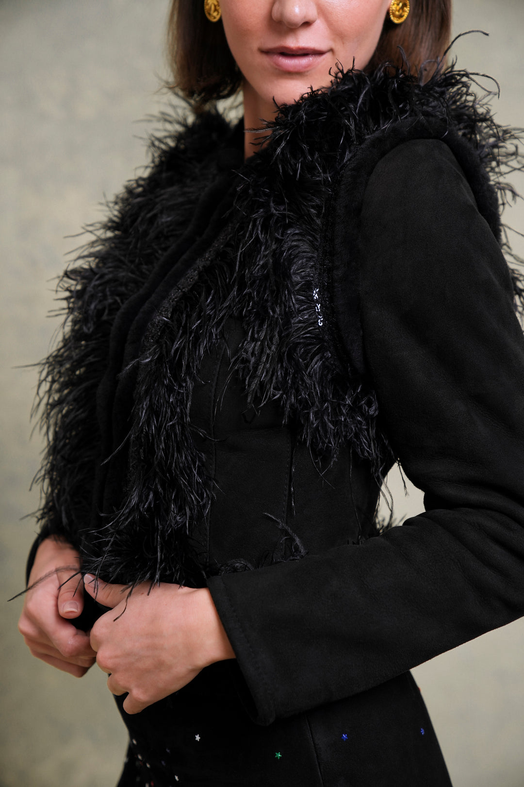 Valentino Black Lambskin Shearling Jacket (AW 2005)