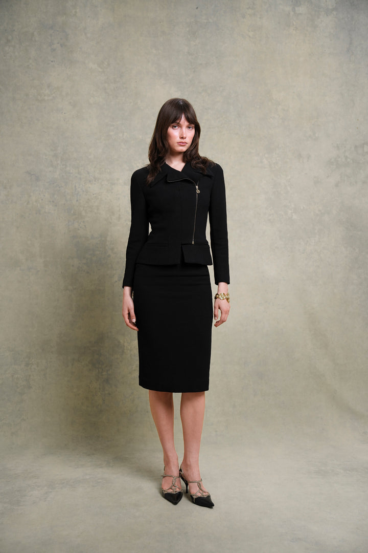 Chanel Black Zip Skirt Suit by Karl Lagerfeld (AW 1992)