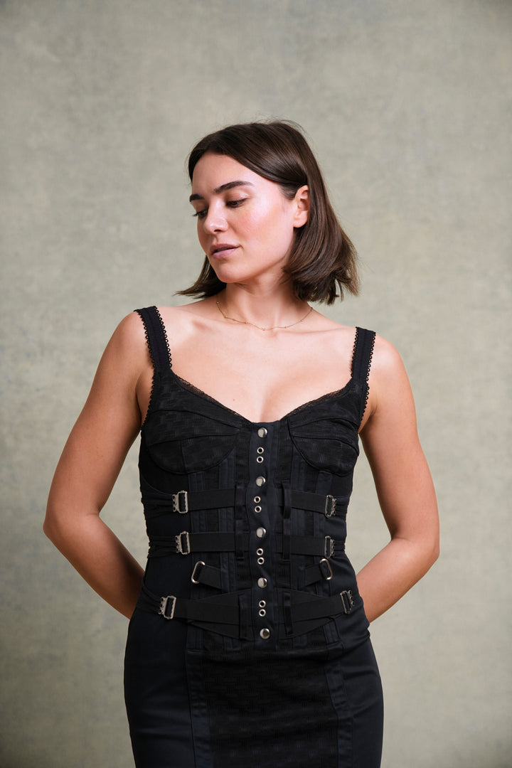 Dolce and Gabanna Black Bondage Dress (SS 2004)