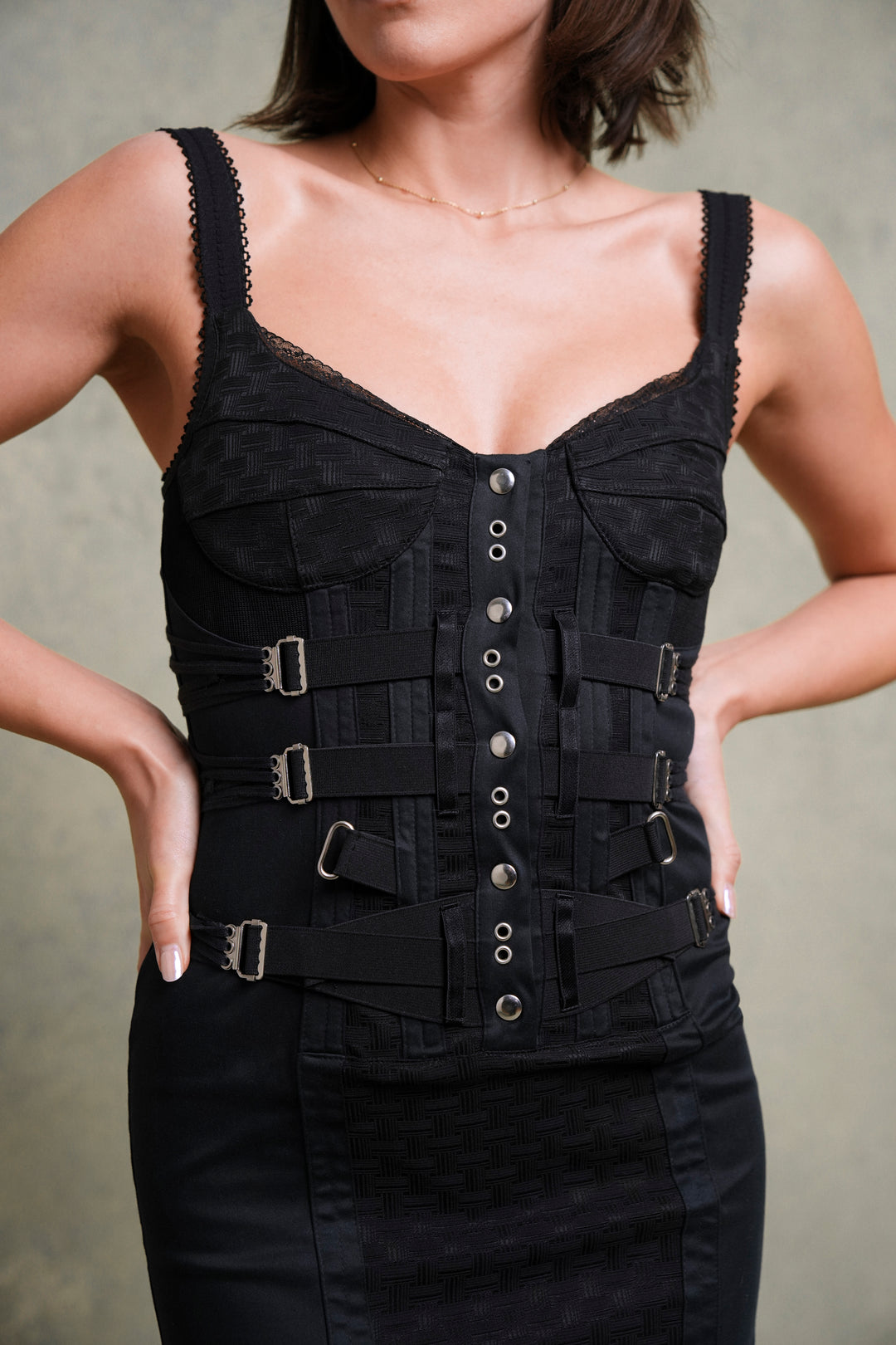 Dolce and Gabanna Black Bondage Dress (SS 2004)