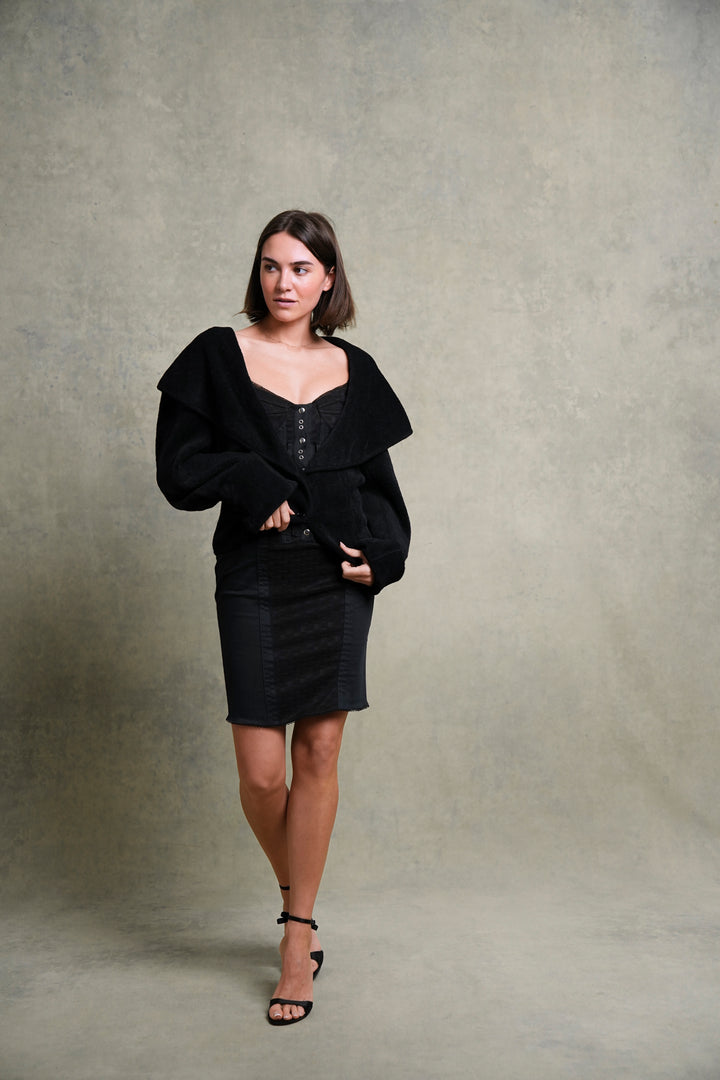 Alaïa Black Plush Jacket by Azzedine Alaïa (AW 1989)
