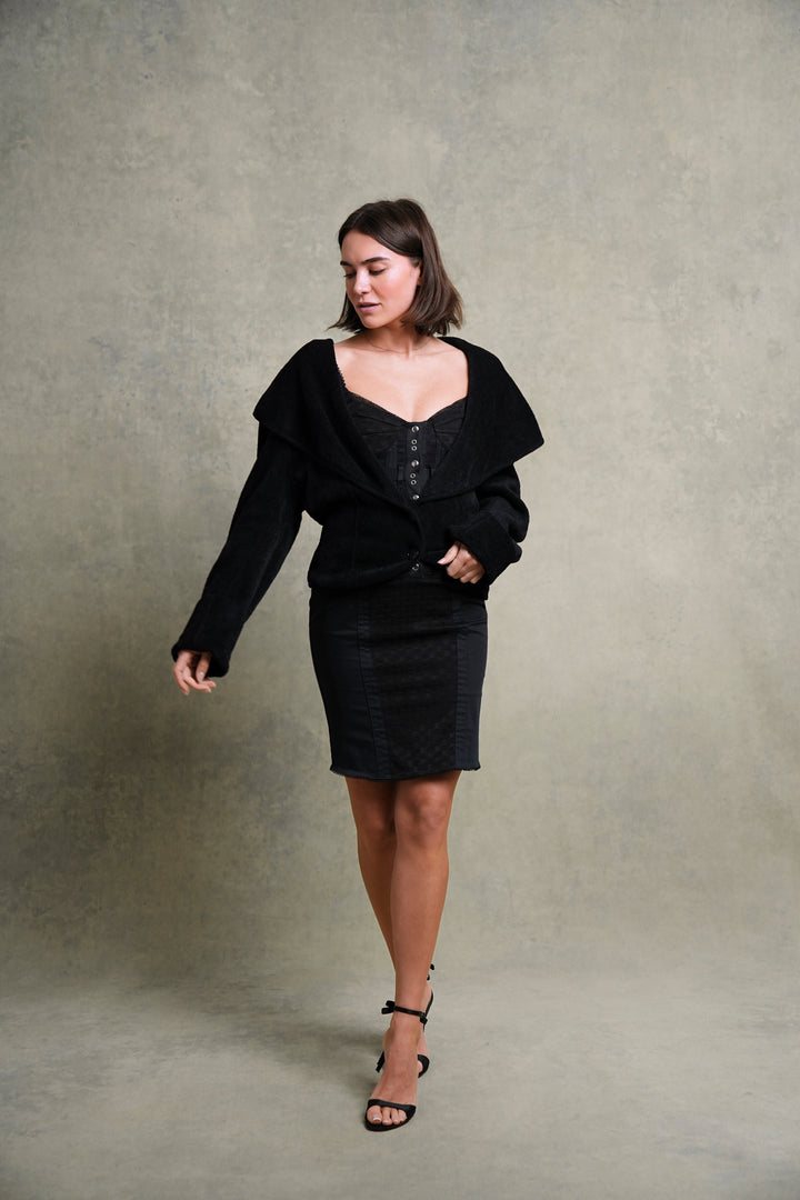 Alaïa Black Plush Jacket by Azzedine Alaïa (AW 1989)