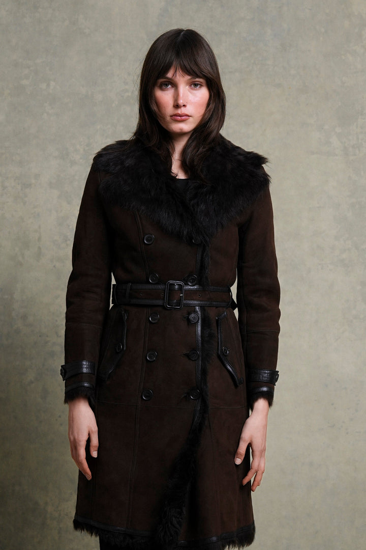 Burberry Chocolate Brown Shearling Coat by Christopher Bailey (AW 2012)