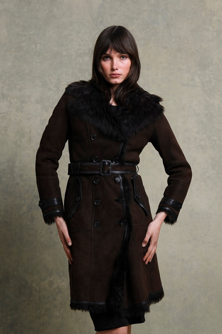 Burberry Chocolate Brown Shearling Coat by Christopher Bailey (AW 2012)