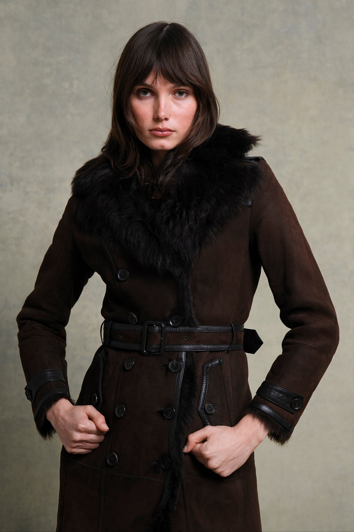 Burberry Chocolate Brown Shearling Coat by Christopher Bailey (AW 2012)