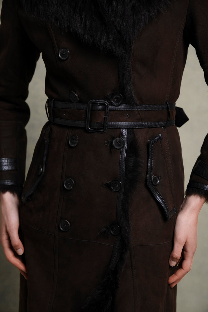 Burberry Chocolate Brown Shearling Coat by Christopher Bailey (AW 2012)