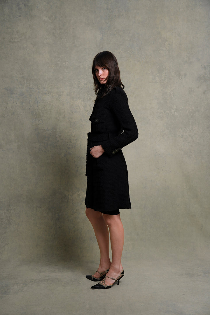 Chanel Black Wool Bouclé Coat, Paris Cosmopolite Métiers d’Art  by Karl Lagerfeld (Pre-Fall 2017)