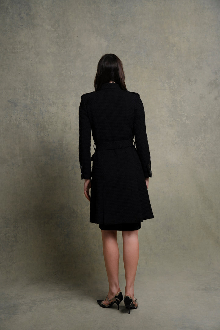 Chanel Black Wool Bouclé Coat, Paris Cosmopolite Métiers d’Art  by Karl Lagerfeld (Pre-Fall 2017)