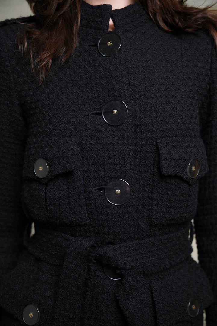 Chanel Black Wool Bouclé Coat, Paris Cosmopolite Métiers d’Art  by Karl Lagerfeld (Pre-Fall 2017)