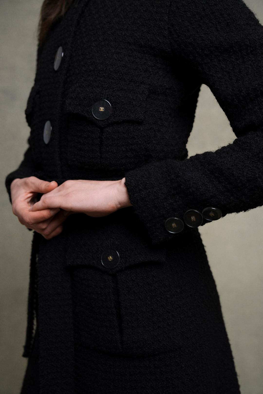 Chanel Black Wool Bouclé Coat, Paris Cosmopolite Métiers d’Art  by Karl Lagerfeld (Pre-Fall 2017)
