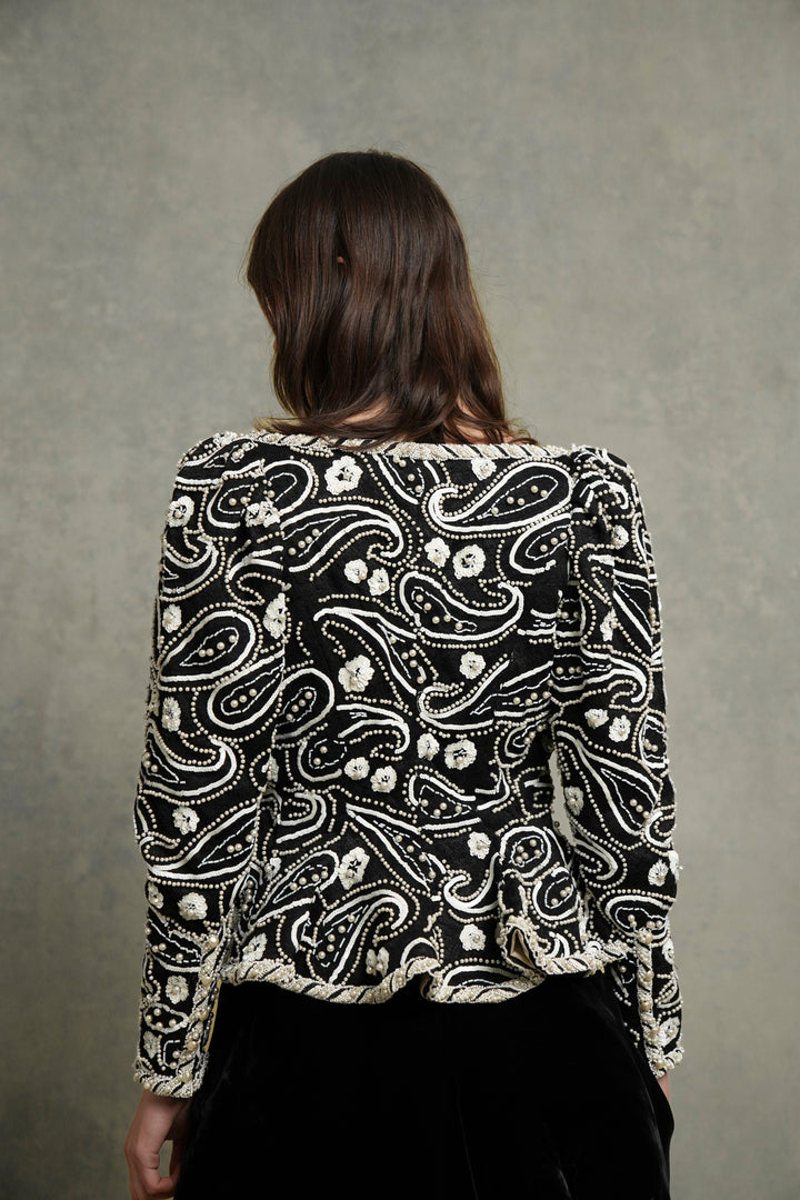 Emanuel Ungaro Haute Couture Paisley-Beaded Velvet Cocktail Ensemble (AW 1991)