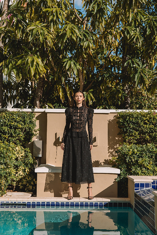 Christian Dior Black Lace Ensemble by Maria Grazia Chiuri (Cruise 2023)