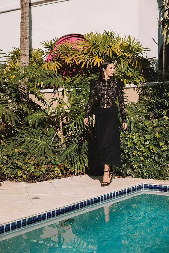 Christian Dior Black Lace Ensemble by Maria Grazia Chiuri (Cruise 2023)