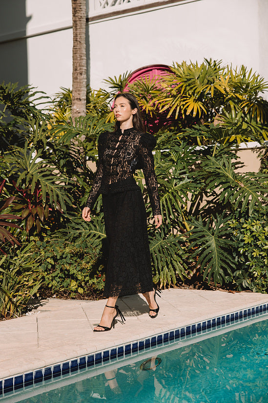 Christian Dior Black Lace Ensemble by Maria Grazia Chiuri (Cruise