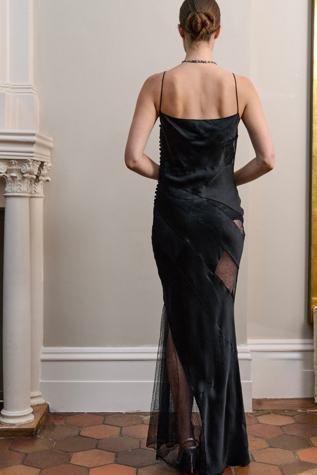 A Christian Dior Bias-cut Black Lace and Satin Dress by John Galliano (c. 2001)