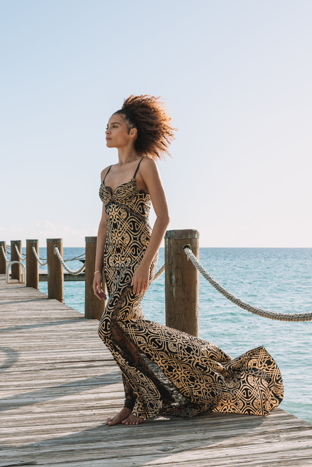 Roberto Cavalli Black & Gold Gown (c. 2000s)