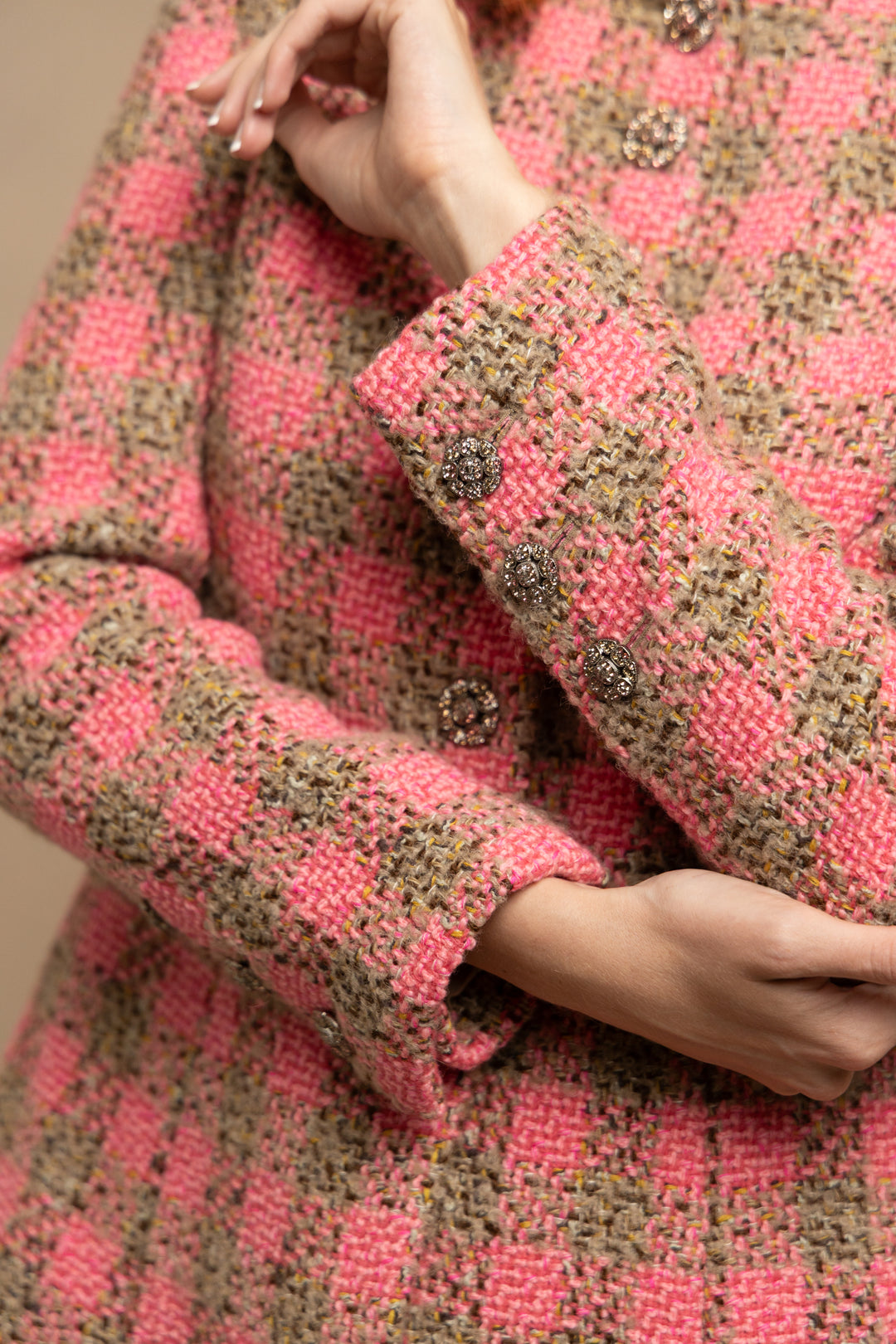 Chanel Pink and Beige Tweed Jacket by Virginie Viard (AW 2022)