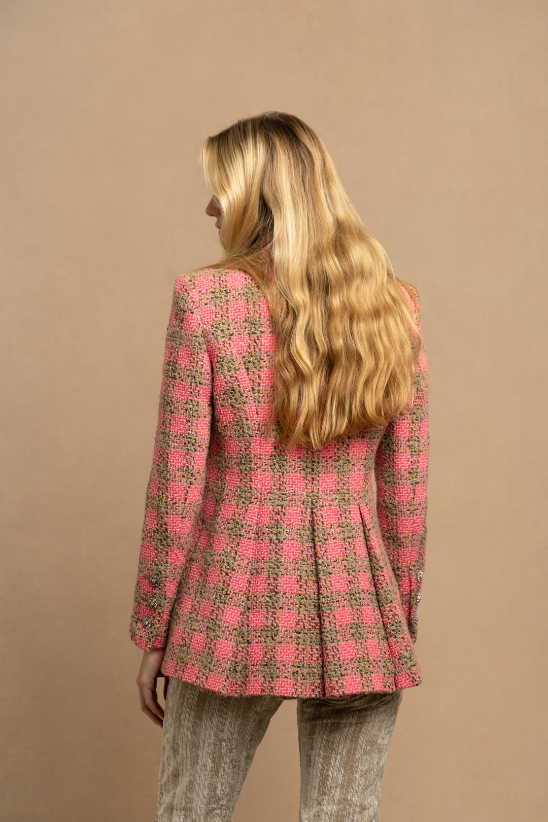 Chanel Pink and Beige Tweed Jacket by Virginie Viard (AW 2022)