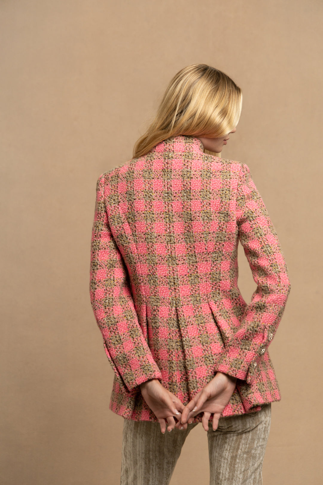 Chanel Pink and Beige Tweed Jacket by Virginie Viard (AW 2022)