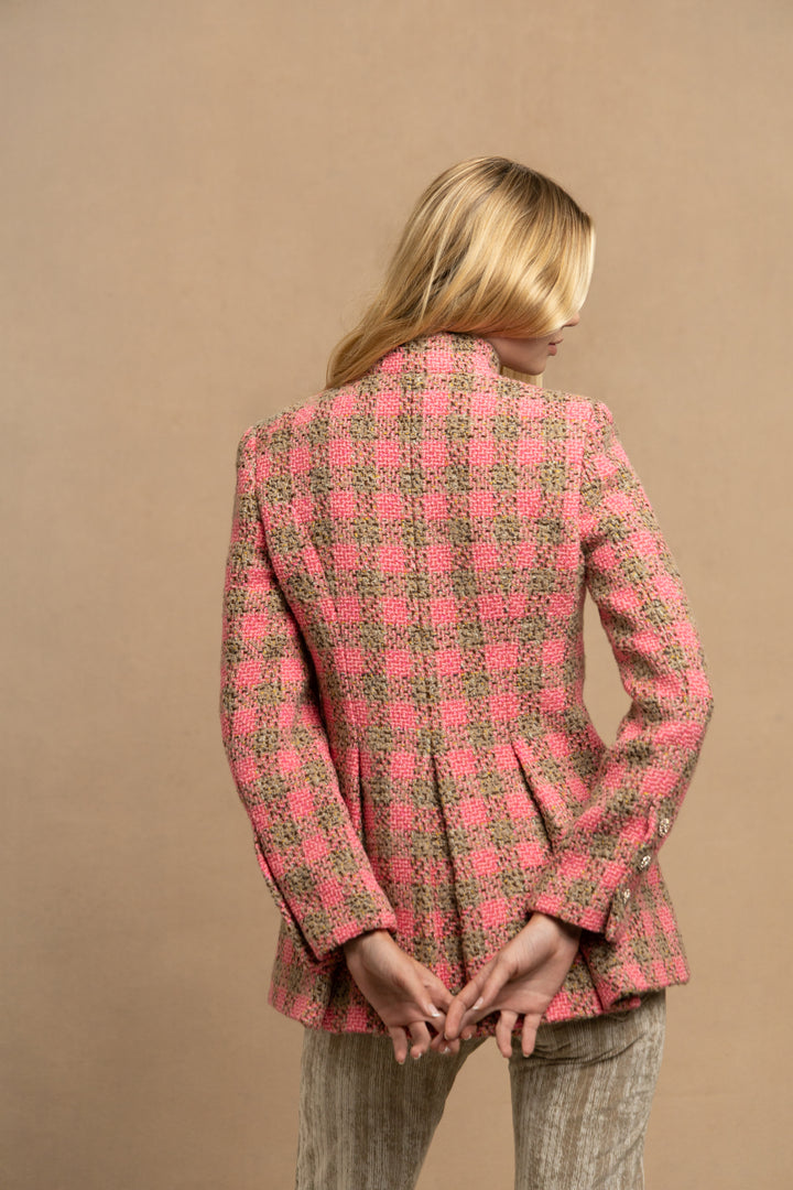 Chanel Pink and Beige Tweed Jacket by Virginie Viard (AW 2022)