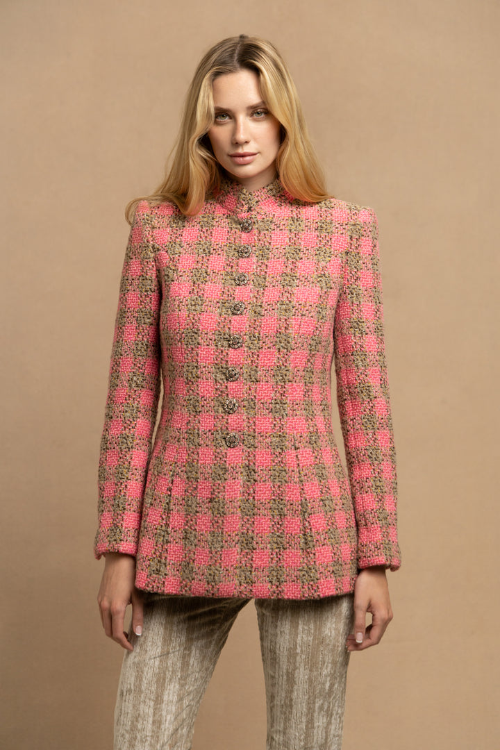 Chanel Pink and Beige Tweed Jacket by Virginie Viard (AW 2022)