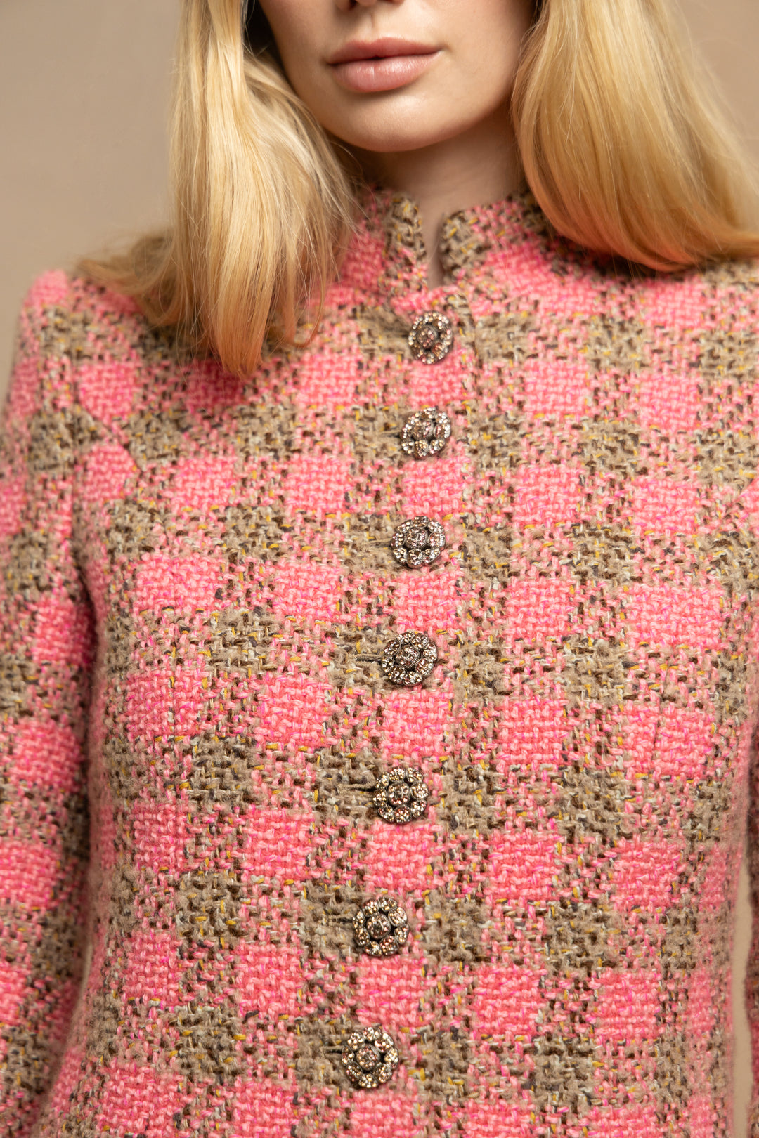Chanel Pink and Beige Tweed Jacket by Virginie Viard (AW 2022)