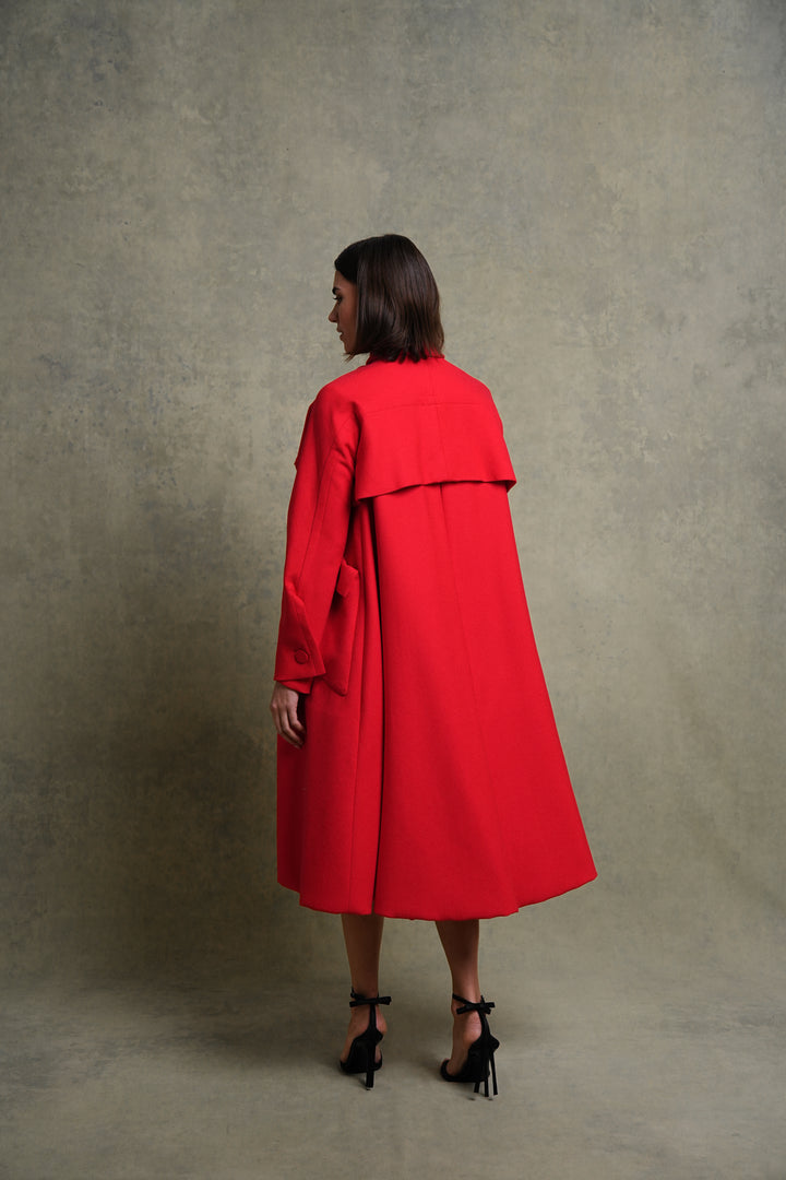 Christian Dior Red Wool Arizona Coat by Raf Simons (AW 2013)