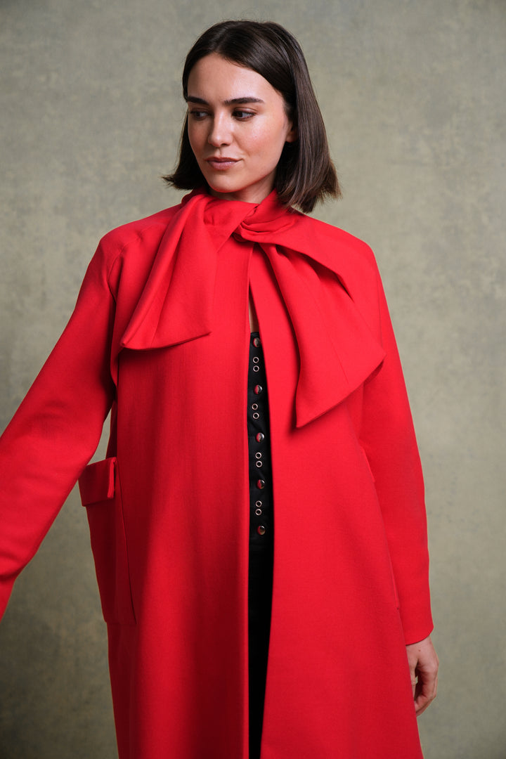 Christian Dior Red Wool Arizona Coat by Raf Simons (AW 2013)