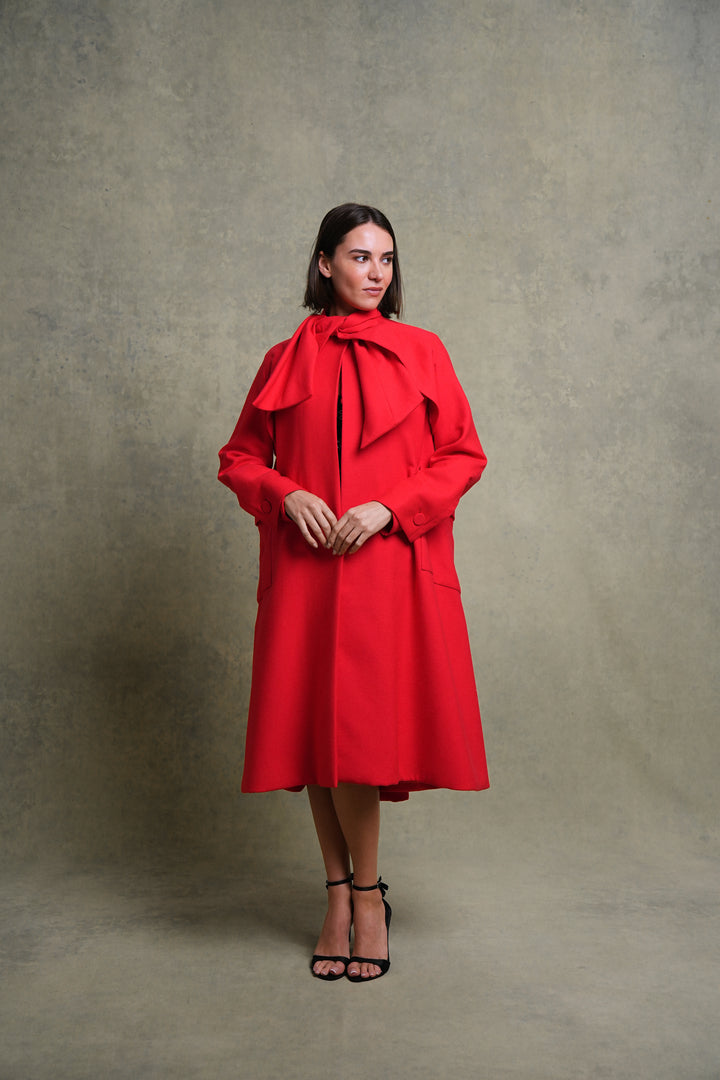 Christian Dior Red Wool Arizona Coat by Raf Simons (AW 2013)